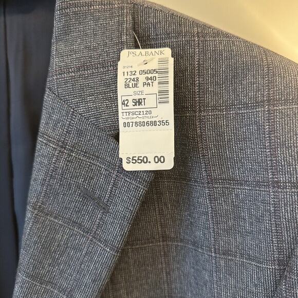 Men's Tailored Fit Wool Blazer - Blue Plaid - Picture 2 of 8